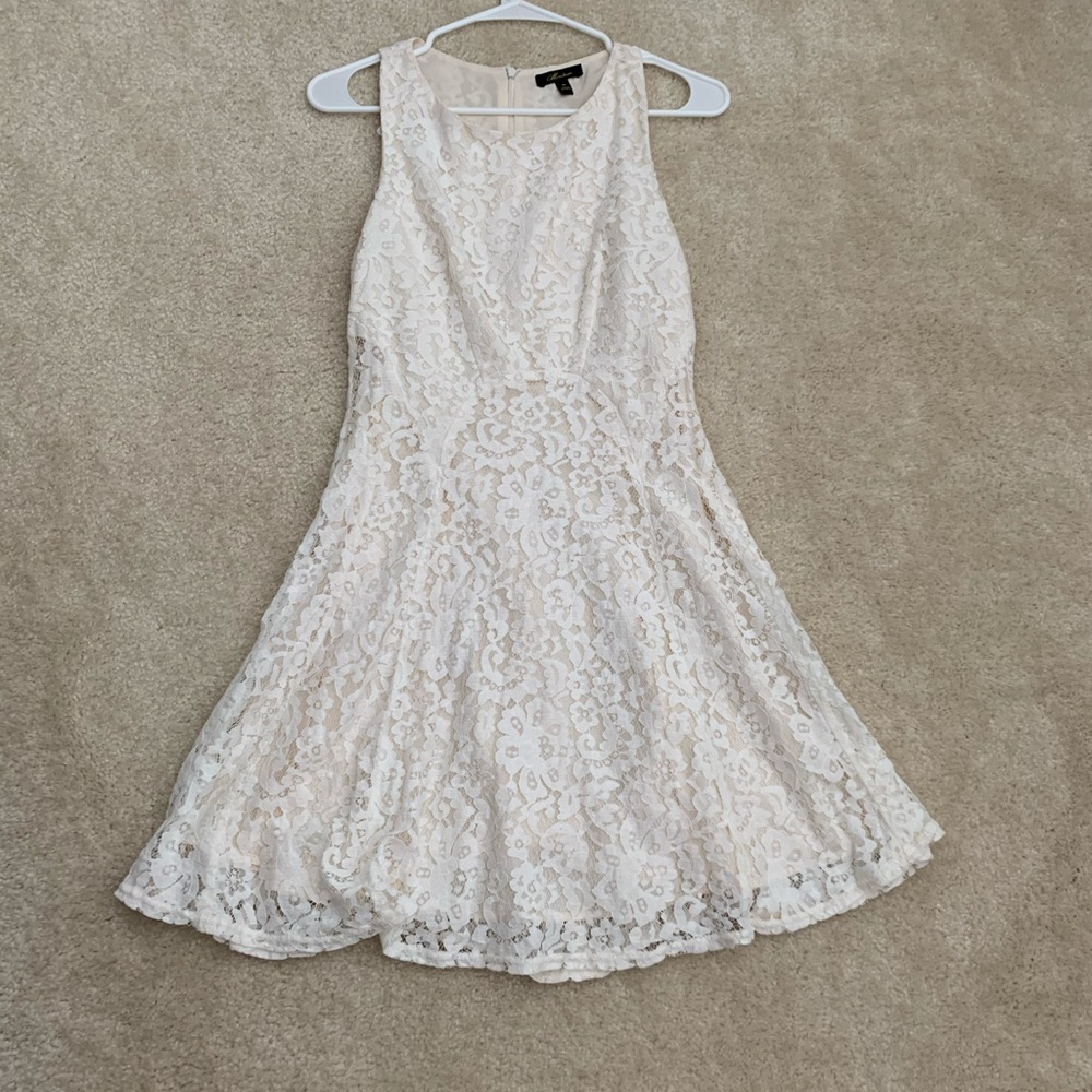 White Lace (ivory undertones) Skater Dress